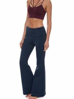 Sweaty Betty Haven Flared Yoga Pants Small Navy Blue Athleisure Scuba High Rise